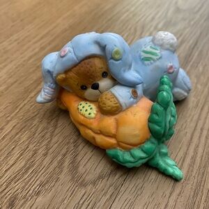 Lucy & Me Easter bunny with carrot bear figurine